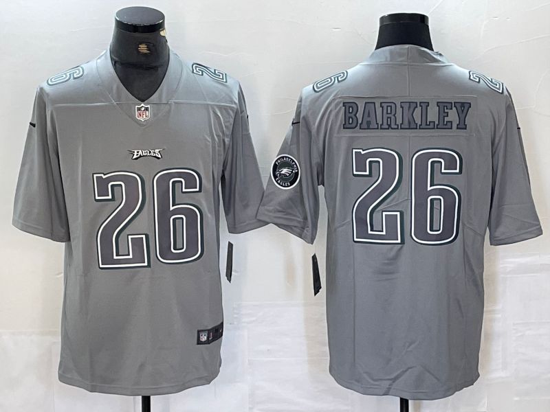 Men Philadelphia Eagles #26 Barkley Grey 2024 Nike Atmospheric edition Limited NFL Jersey style 1->baltimore ravens->NFL Jersey